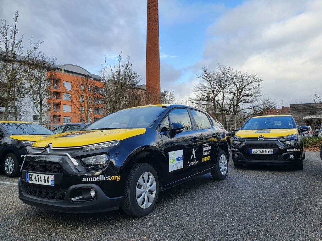 Caducée Auxiliaire de Vie Sociale, voiture