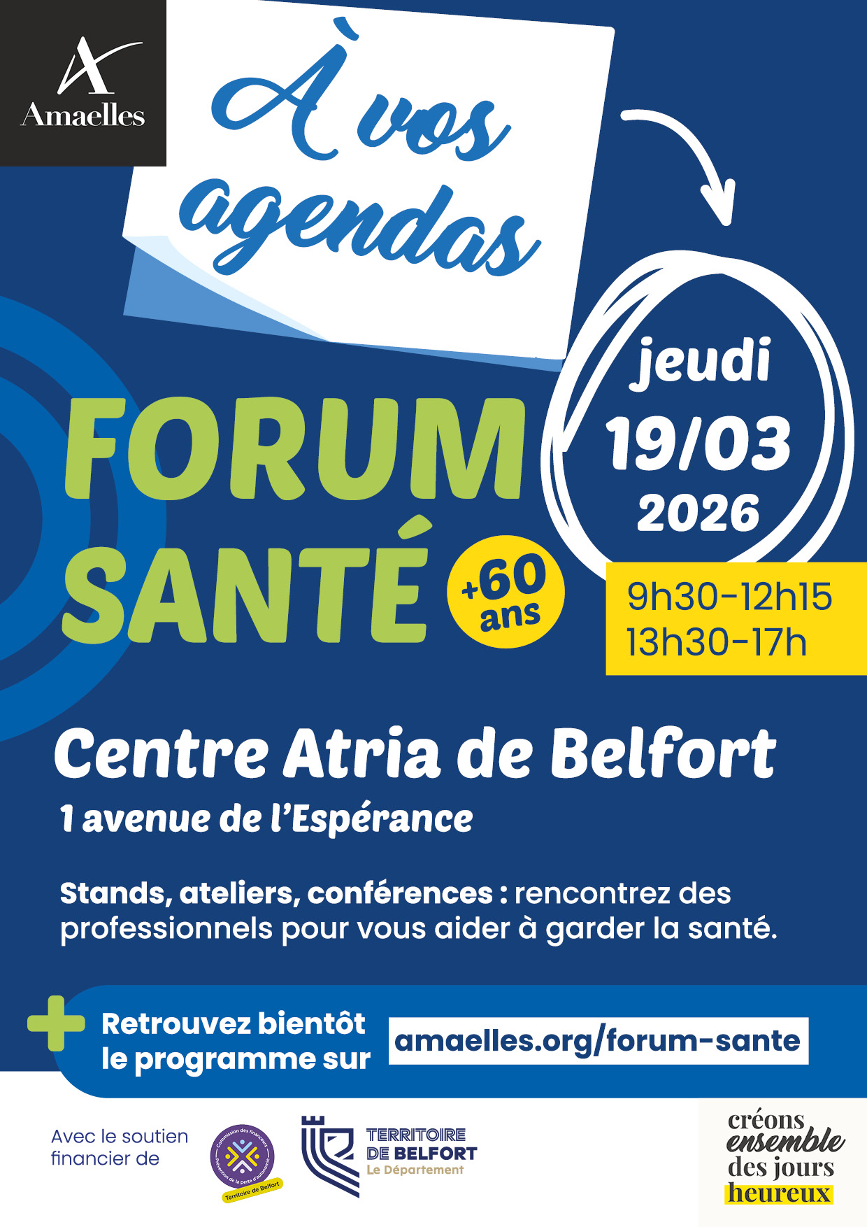 Forum santé au centre Atria de Belfort jeudi 19 mars 2026